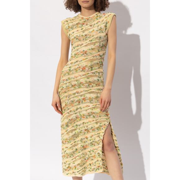 Ulla Johnson Dune Dress in Confetti open knit midi cream yellow size medium M - Picture 5 of 16